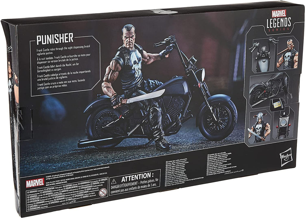 Hasbro Marvel Legends Series 6-inch Collectible Action Figure The Punisher Toy and Motorcycle, Premium Design and 7 Accessories