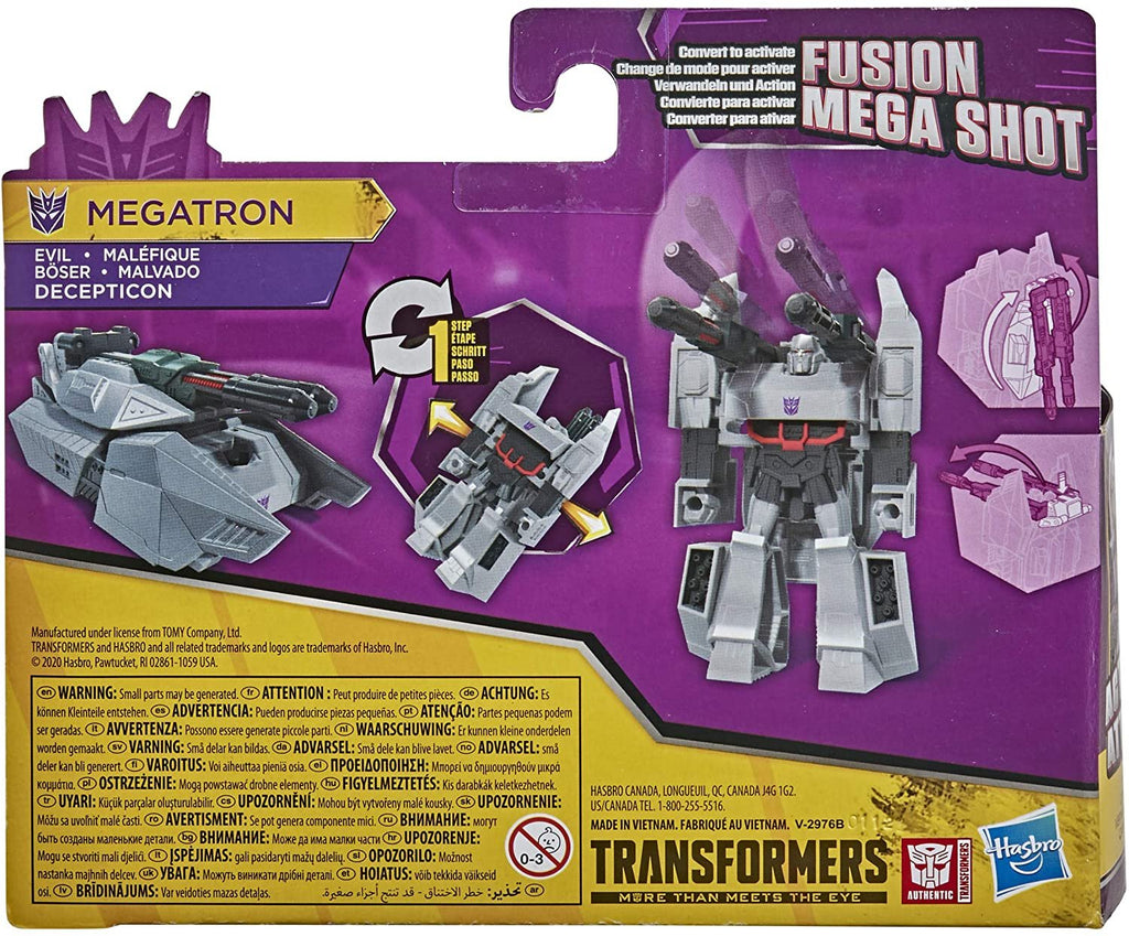 Transformers Bumblebee Cyberverse Adventures Toys Action Attackers: 1-Step Changer Megatron Action Figure, Kids Ages 6 and Up, 4.25-inch