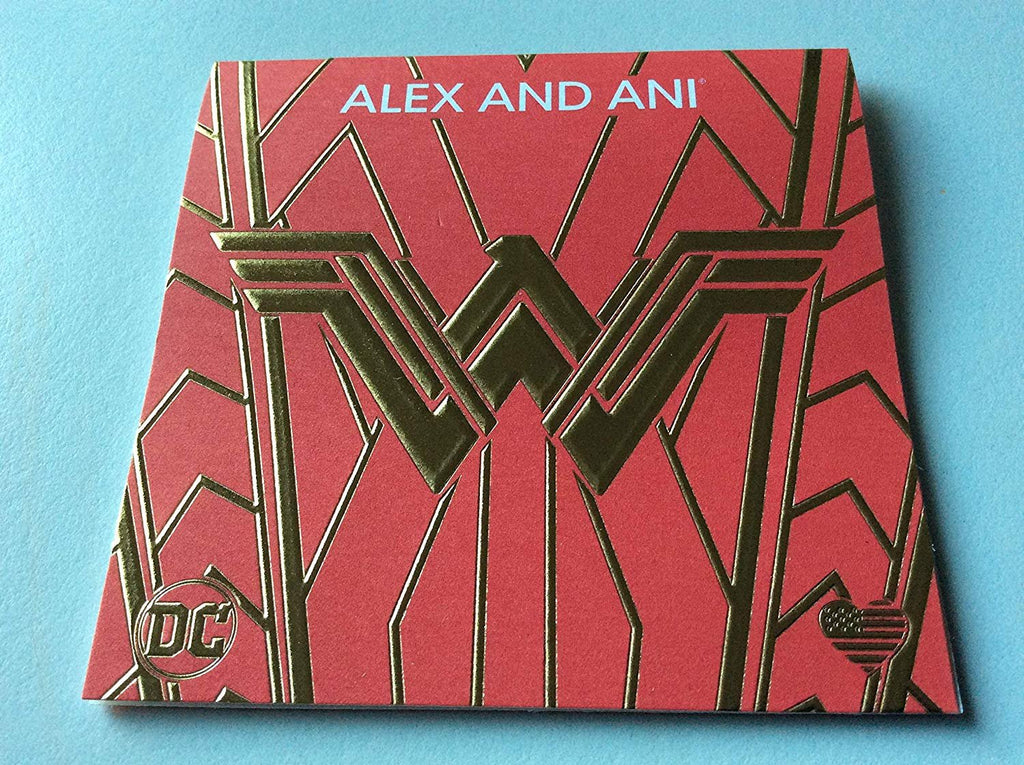 Alex and Ani Wonder Woman Crystal Emblem Set of 3 Rafaelian Gold Bangle Bracelet NWTBC