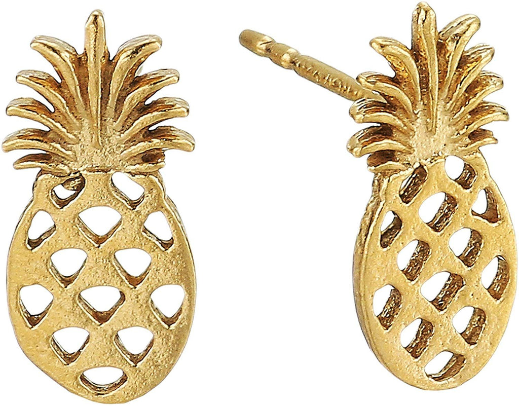 Alex and Ani Women's Pineapple Post Earrings