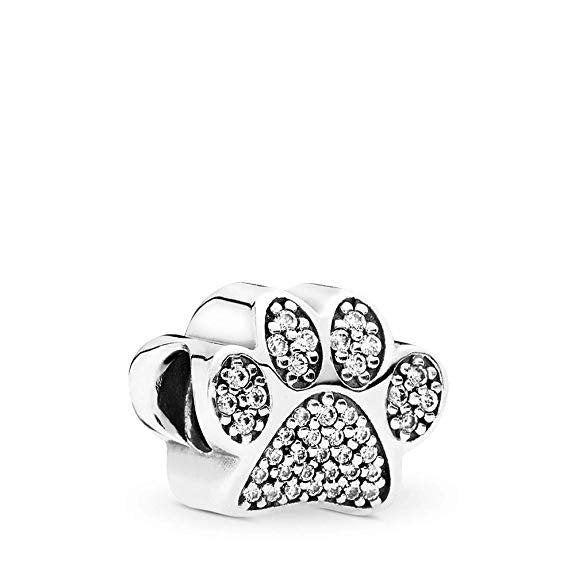 PANDORA PAW PRINT Charm Sterling Silver W CZ Comes With Little Gift Bag 791714CZ