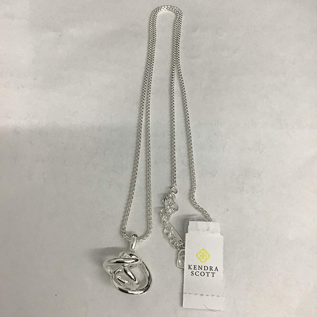 Kendra Scott Presleigh Love Knot Pendant Necklace in Bright Silver
