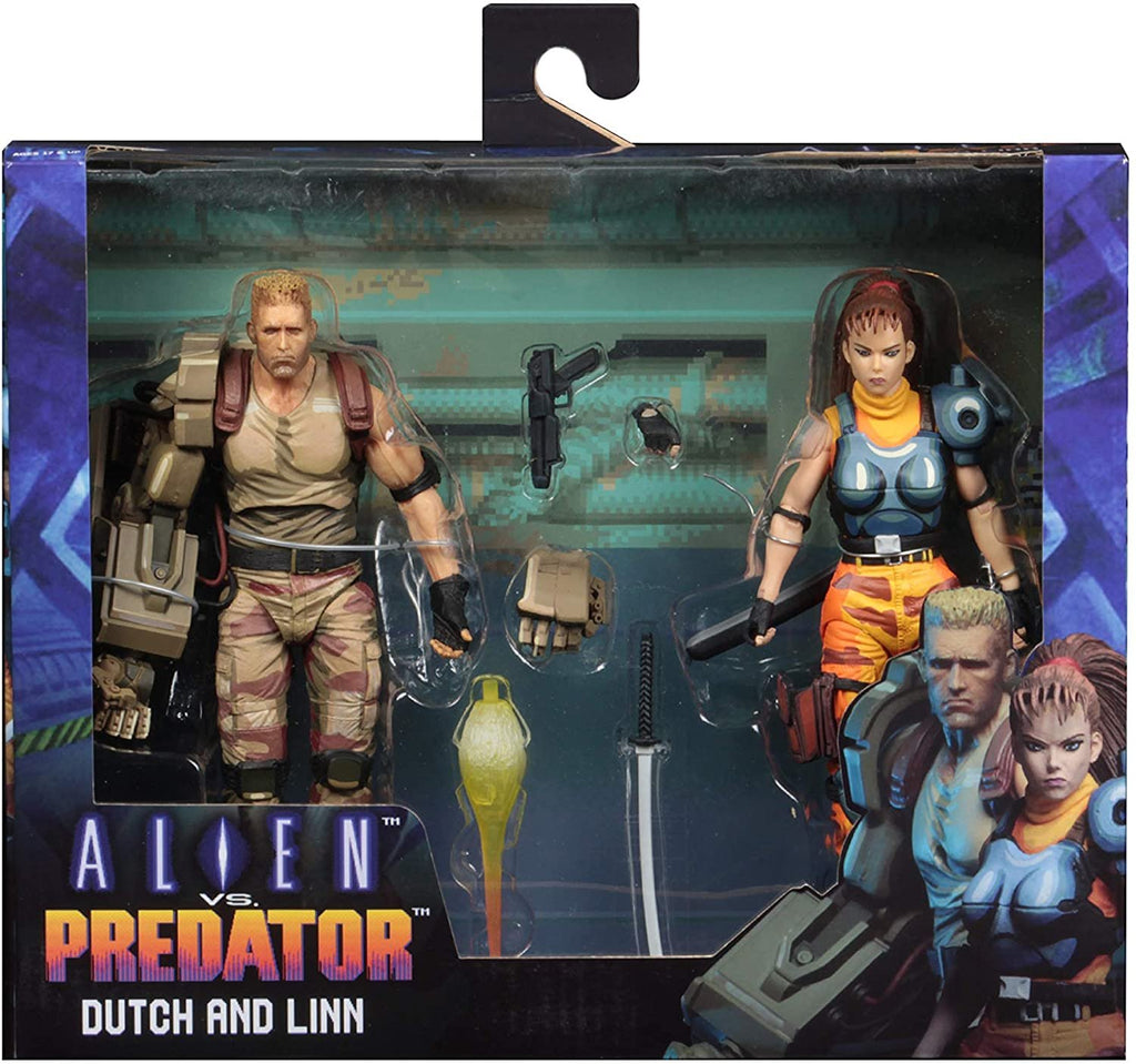 NECA Alien vs Predator (Arcade Appearance) - 7” Scale Action Figures - Dutch & Linn 2-Pack