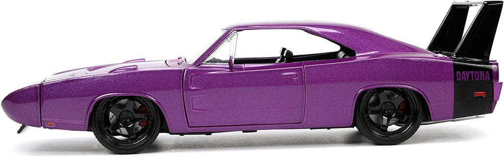 Jada Toys Big Time Muscle 1:24 1969 Dodge Charger Daytona Die-cast Car Purple, Toys for Kids and Adults