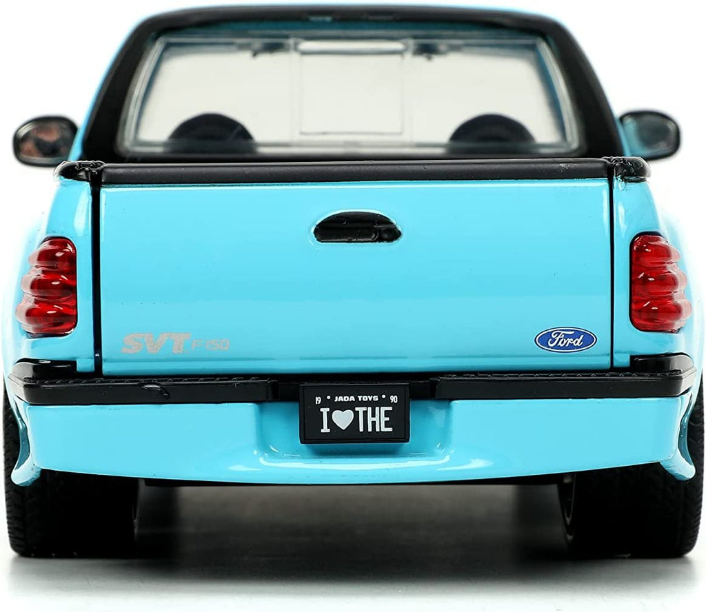 Jada Toys I Love The 90’s 1:24 1999 Ford F150 SVT Lightning Die-cast Car, Toys for Kids and Adults, Sky Blue (26136)