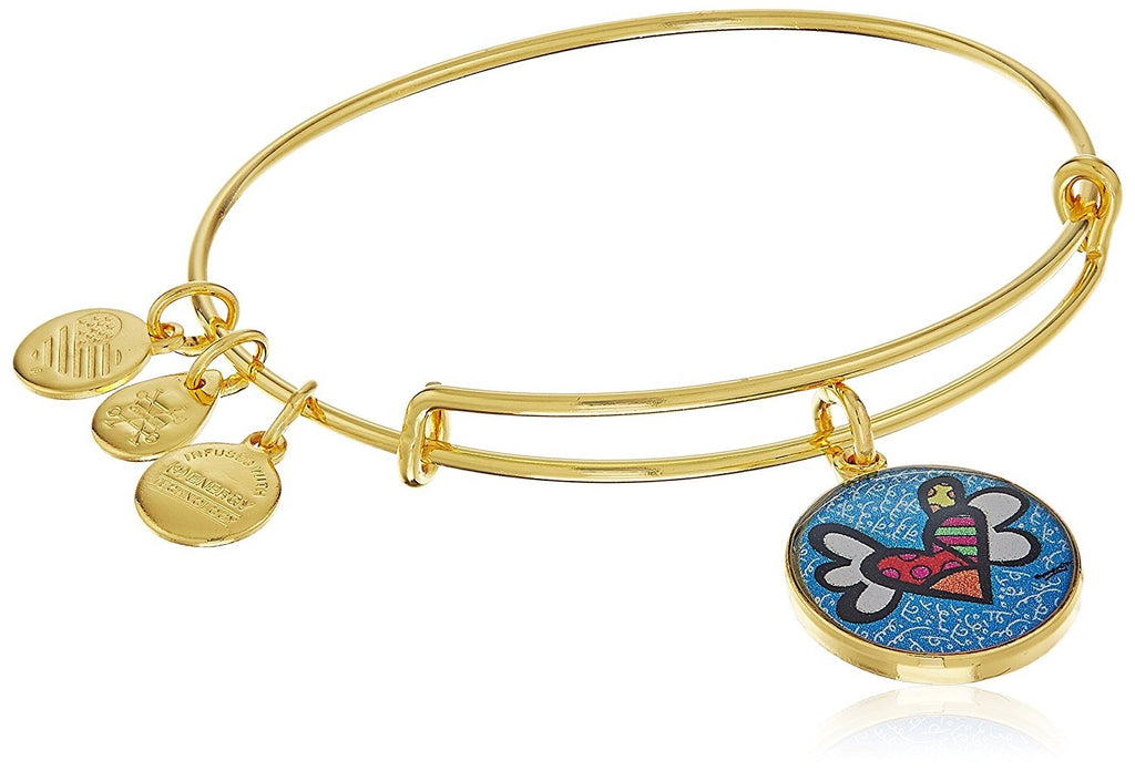 Alex and Ani Womens Heart With Wings Art Infusion Charm Bangle - Romero Britto