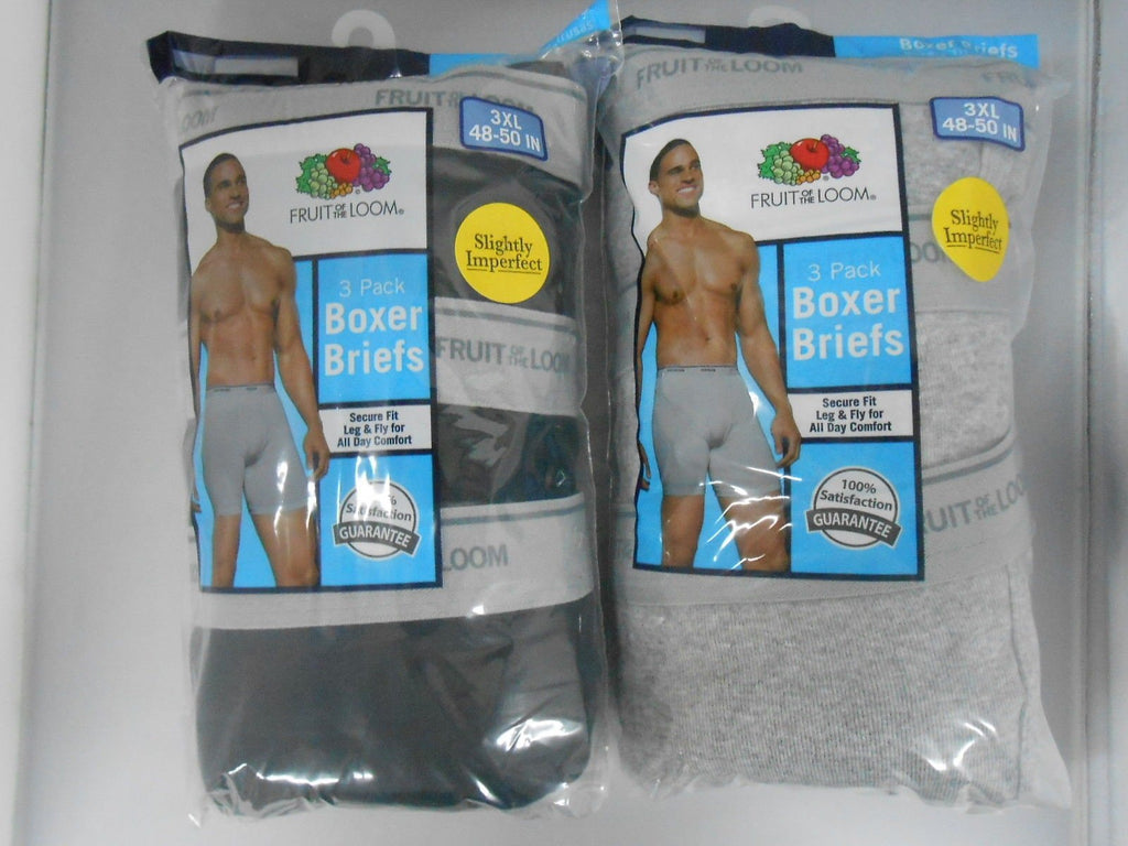 Fruit of the Loom Men's Boxer Briefs 6-PACK 2XL-3XL ASSORTED COLORS