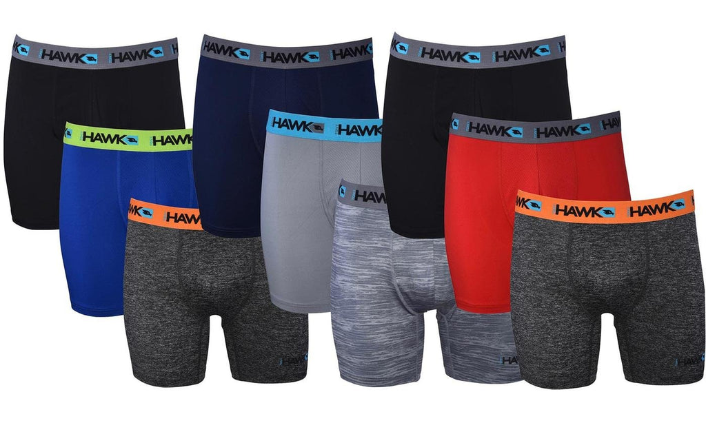 TONY HAWK Mens Performance Underwear - 3-Pack Stretch Performance Boxer Briefs Training Breathable Athletic Fit No Fly