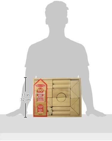 Melissa & Doug Standard Unit Solid-Wood Building Blocks With Wooden Storage Tray (60 pcs)