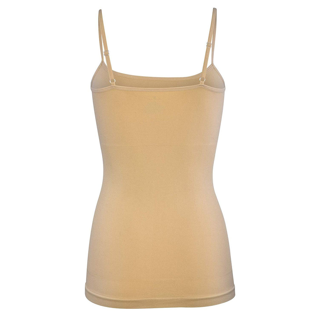 Donna Loren Women's Adjustable Spaghetti Strap Body Shaping Tank Top Camisole Shapewear, 2-Piece Set