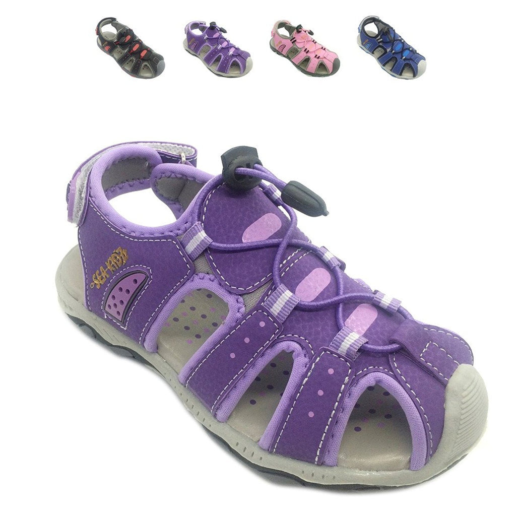 Sea Kidz Kids Children Waterproof Hiking Sport Closed Toe Athletic Sandals (Toddler/Little Kid/Big Kid)