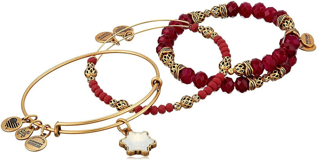 Alex and Ani Snowflake Set of 3 Bangle Bracelet