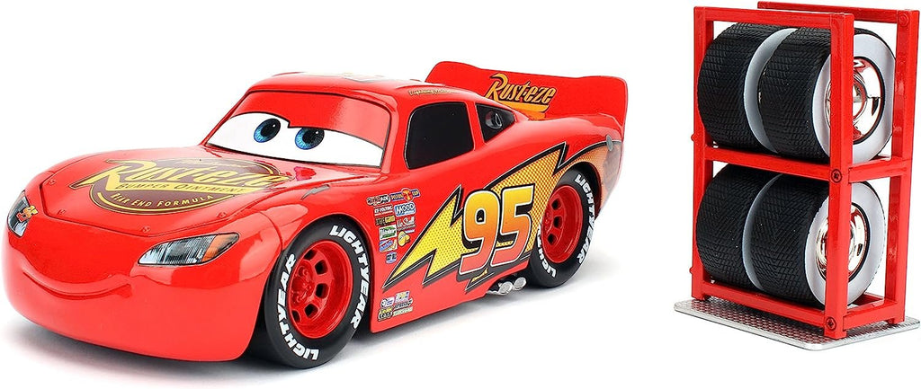 Jada Toys Disney Pixar Cars 3 Lightening McQueen Die-cast Car with Tire Rack (99751)