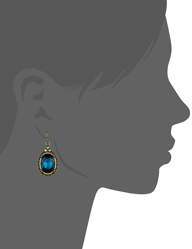 1928 Jewelry Crystal Oval Drop Earrings