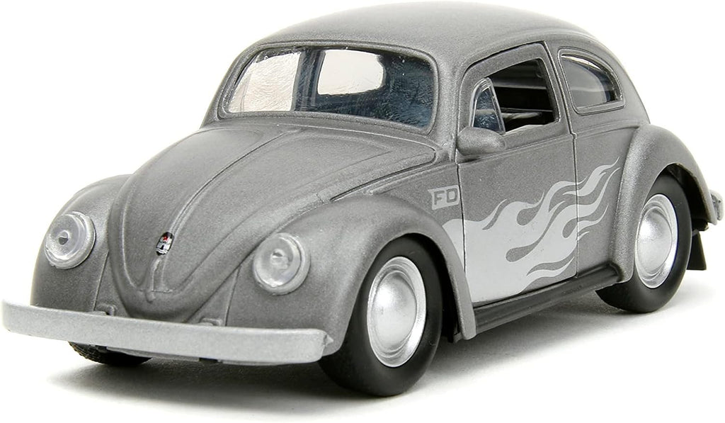 Punch Buggy 1:32 Scale 1959 Volkswagen Beetle Die-cast Car with Mini Gloves Accessory (Grey), Toys for Kids and Adults