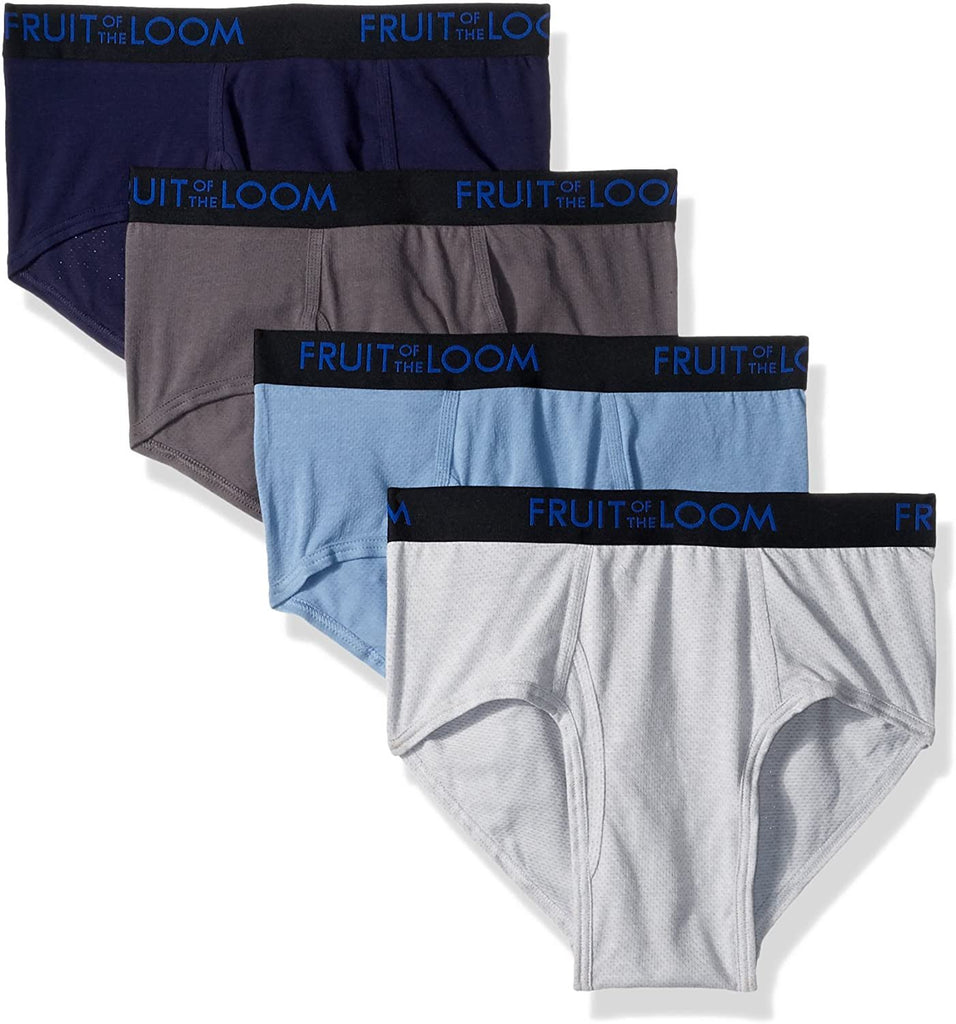 Fruit of the Loom Men's 4pk Breathable Cotton Micro-mesh Briefs