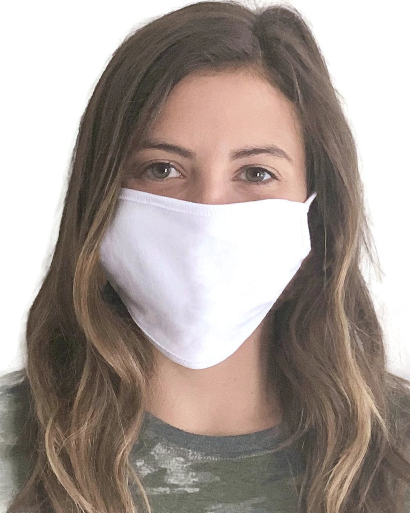 LAT Apparel Face Masks 5-Pack 2-Ply 100% Cotton Adult Protective Mask Washable Reusable (White/White)…