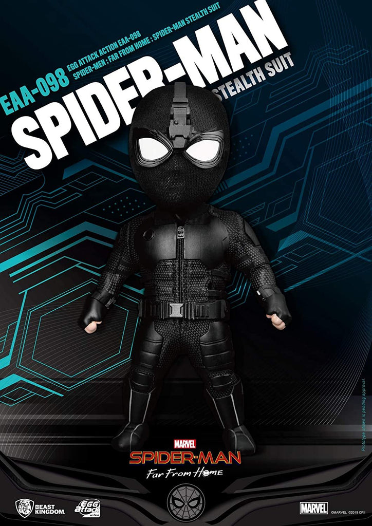Beast Kingdom Spider-Man Far from Home: Stealth Spider-Man EAA-098 Egg Attack Action Figure, Multicolor