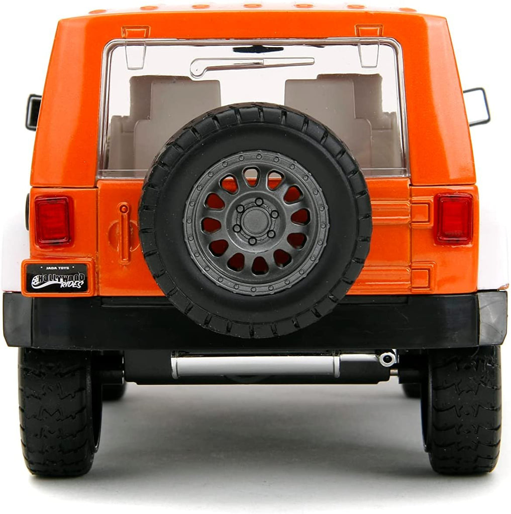M&M's 1:24 2007 Jeep Wrangler Die-cast Car & 2.75" Orange Figure, Toys for Kids and Adults