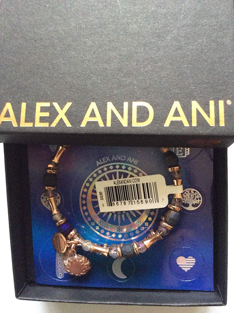 Alex and Ani Riches Wrap Bangle Bracelet Rafaelian Rose Gold Tag Box Card