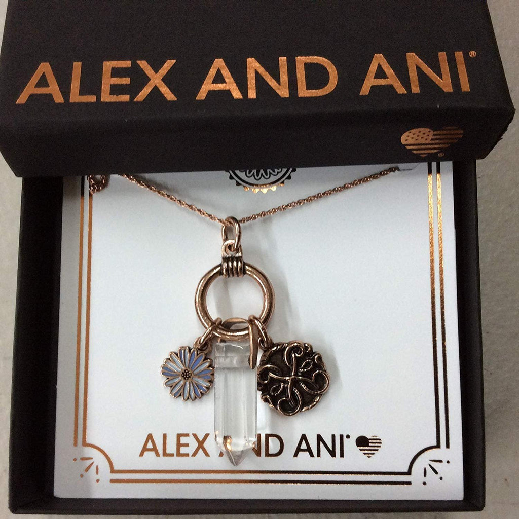Alex and Ani Life Trio Necklace Rafaelian Rose Gold NWTBC