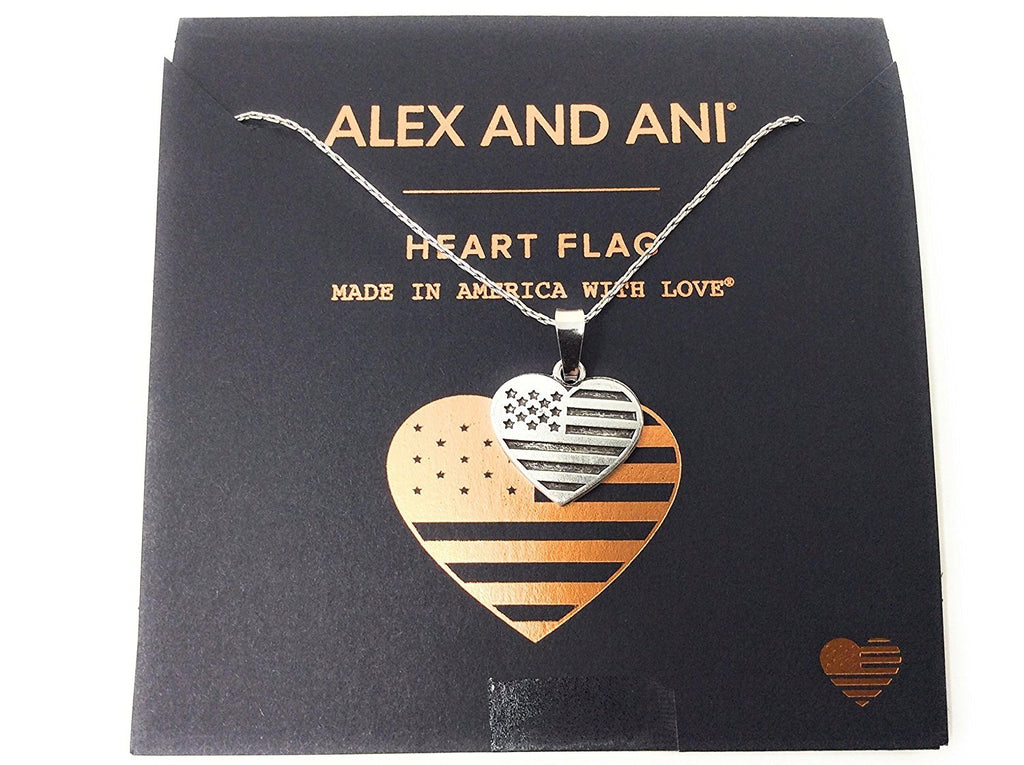 Alex and Ani Heart Flag Expandable Necklace 28" Rafaelian Silver