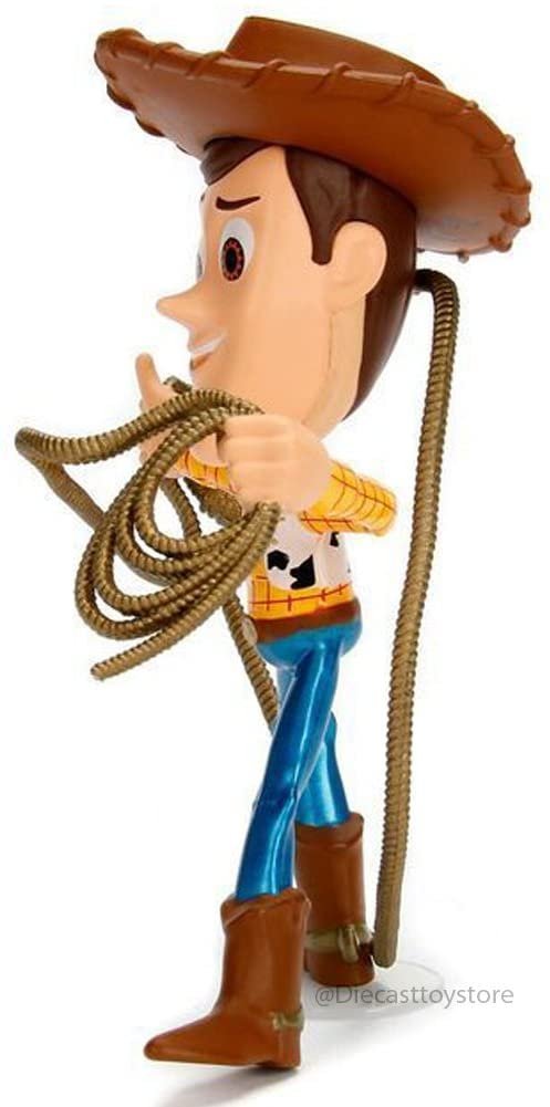 Jada Toys Metals 98346 Disney Pixar Toy Story Woody with Lasso Die Cast Collectible Toy Figure, 4", Yellow