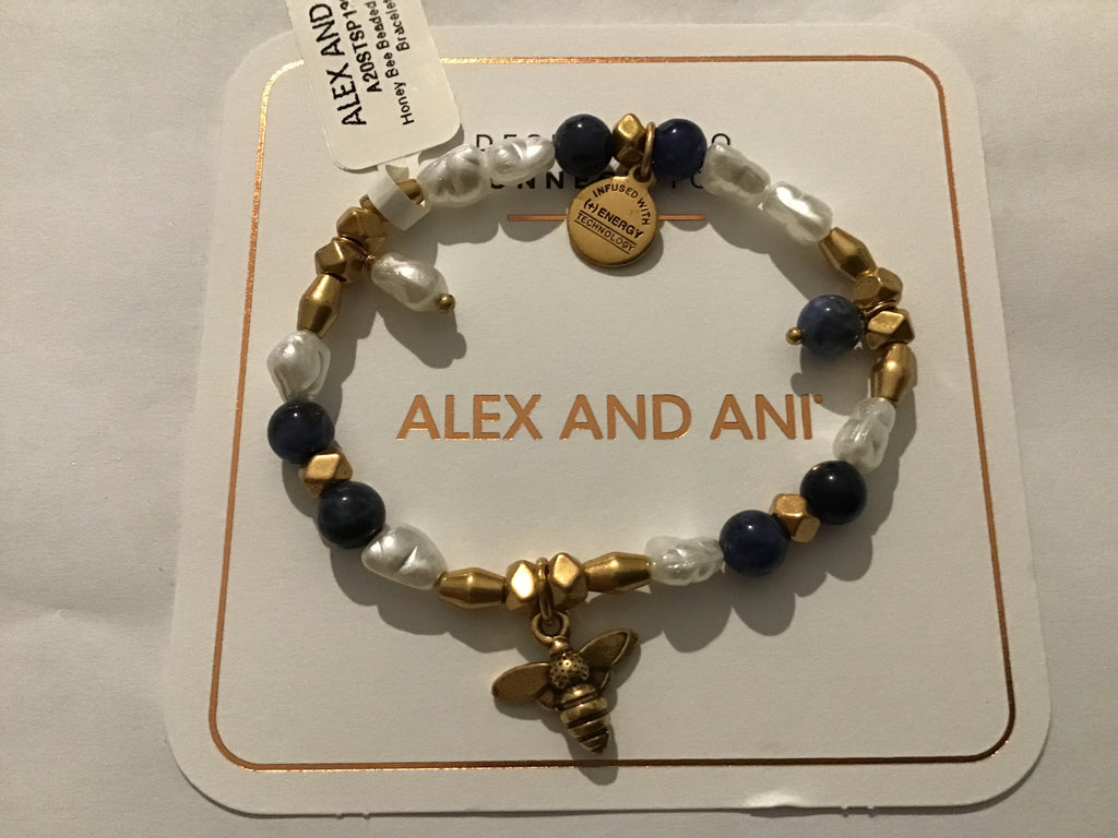 Alex and Ani Honey Bee Beaded Charm Stretch Bracelet
