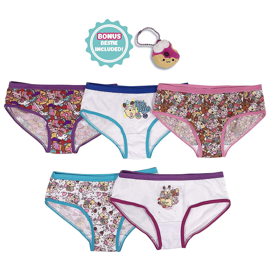 Handcraft Girls' Smooshy Mushy 7 Panties 5-Pack with Toy in Box