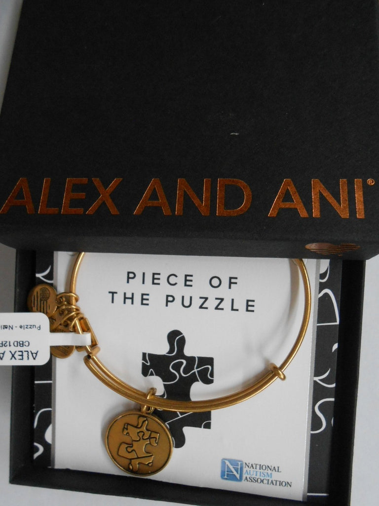 Alex and Ani Women's Piece Of The Puzzle Charm Bangle Rafaelian Gold Finish Bracelet