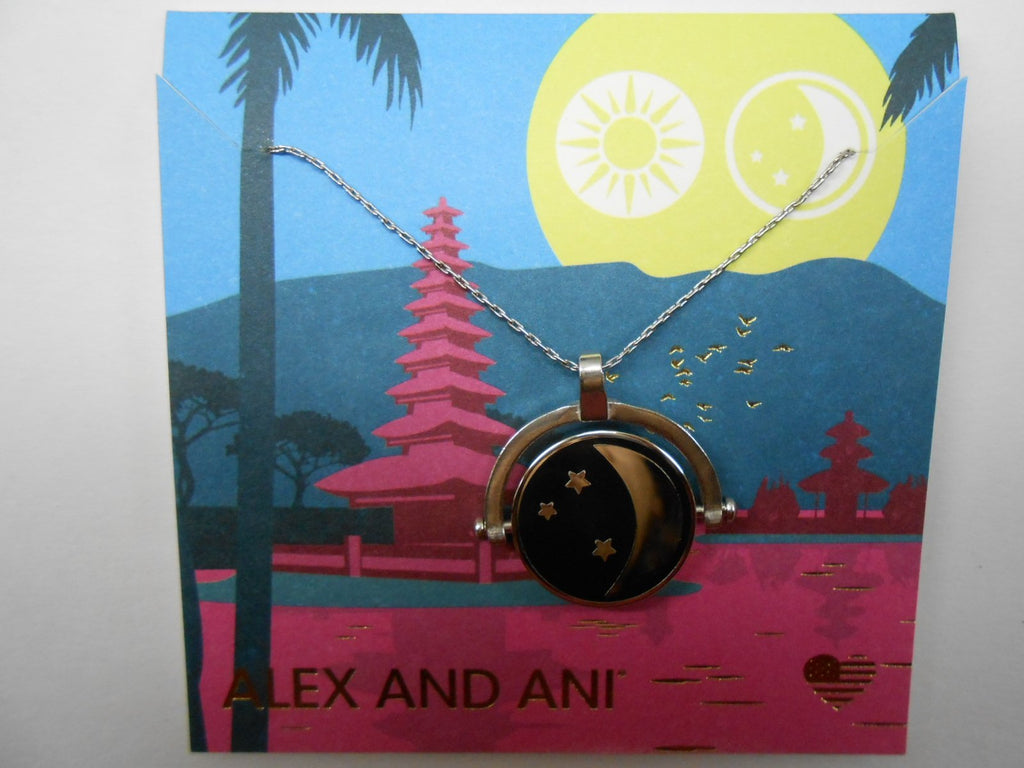 Alex and Ani Women's Color Infusion, Sun & Moon Necklace, Shiny Silver, Expandable