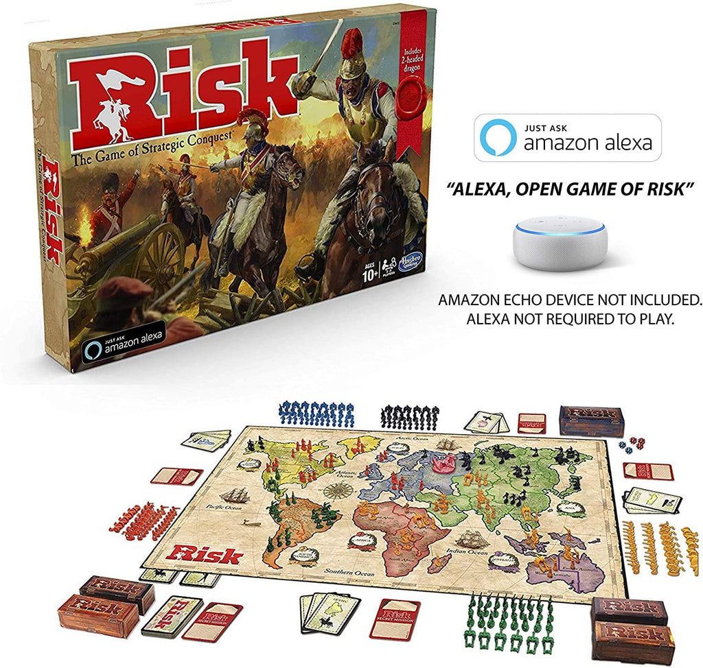 Hasbro Gaming Risk Game With Dragon; For Use With Alexa; Strategy Board Game Ages 10 And Up; With Special Dragon Token (Amazon Exclusive)