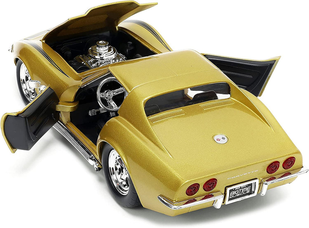 Jada Toys Big Time Muscle 1:24 1969 Chevy Corvette Stingray ZL-1 Die-cast Car Gold, Toys for Kids and Adults