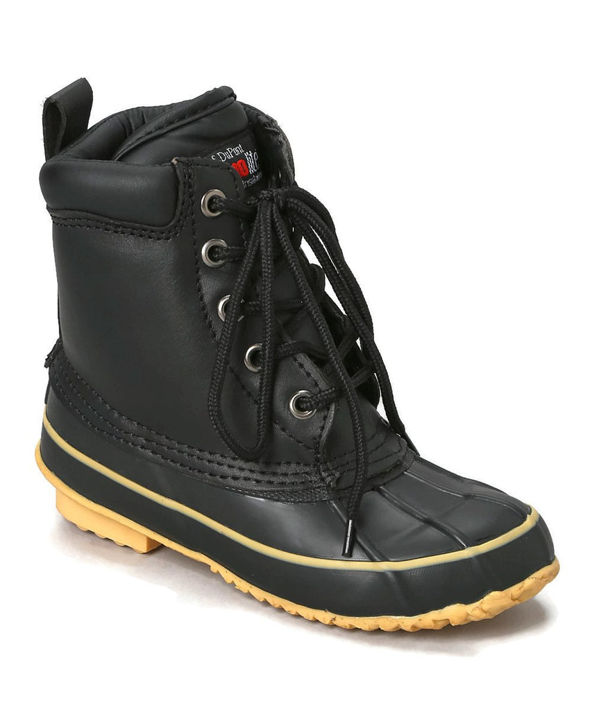 Brand New Children's Black Leather Duck Boots Sizes 11, 12, 13, 1, 2, 3, 4, 5, 6