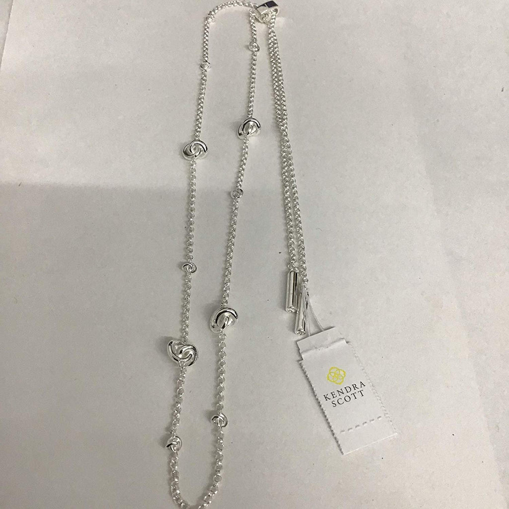 Kendra Scott Presleigh Love Knot Adjustable Necklace in Bright Silver
