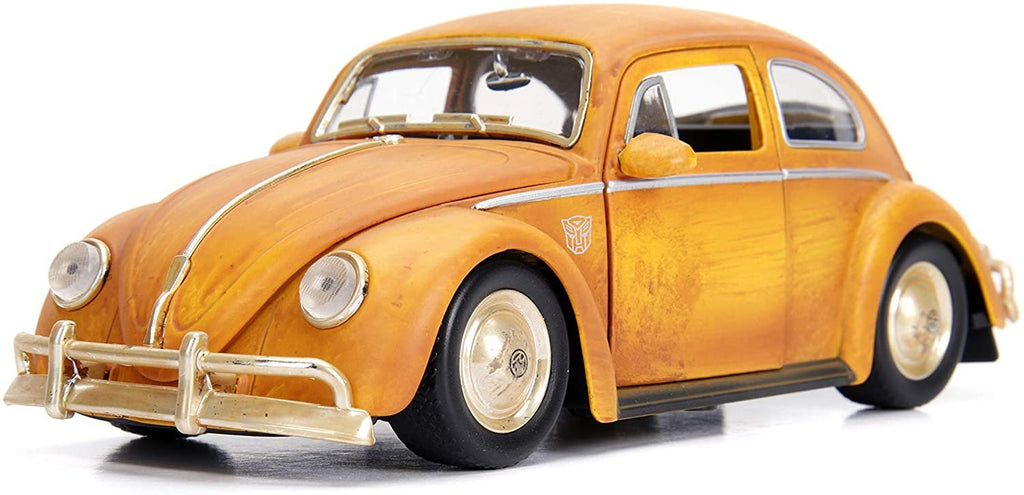 Jada Toys Transformers Bumblebee Volkswagen Beetle Die-cast Car, 1:24 Scale Vehicle & 2.75" Charlie Collectible Metal Figurine