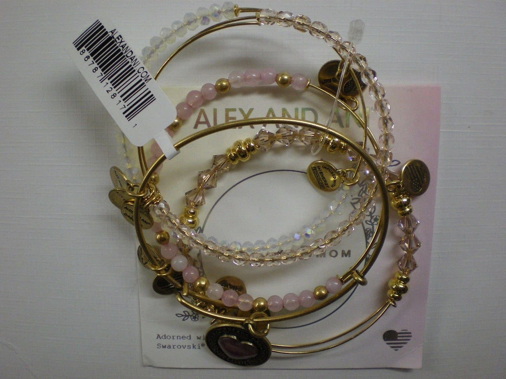 Alex and Ani I Love You Mom Set of Five Bangle Bracelet