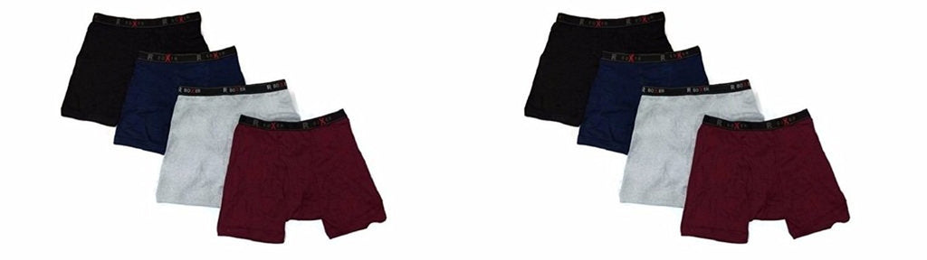 R Boxer 100% Cotton Mens 8-Pack Boxer Briefs Assorted Colors Comfortable