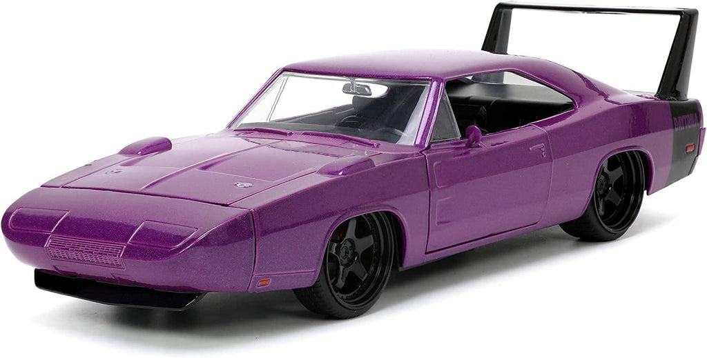 Jada Toys Big Time Muscle 1:24 1969 Dodge Charger Daytona Die-cast Car Purple, Toys for Kids and Adults