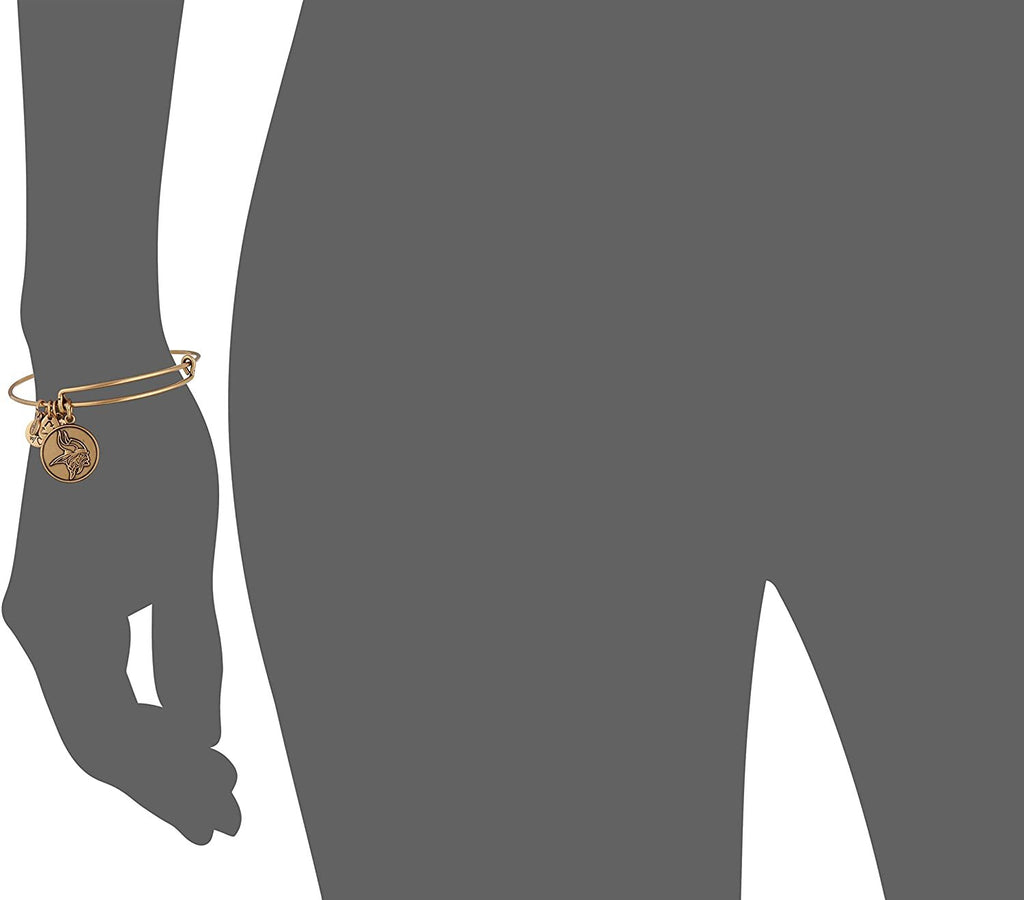 Alex and Ani "Nfl" Minnesota Vikings Logo Expandable Wire Rafaelian Gold Bangle Bracelet