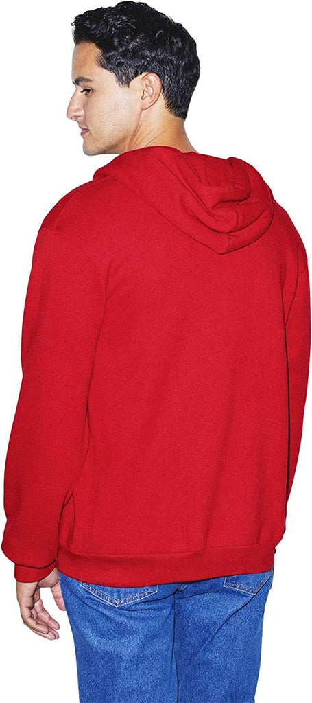 American Apparel Men's Flex Fleece Long Sleeve Zip Hoodie-USA Collection, Style F497, Red, XX-Small