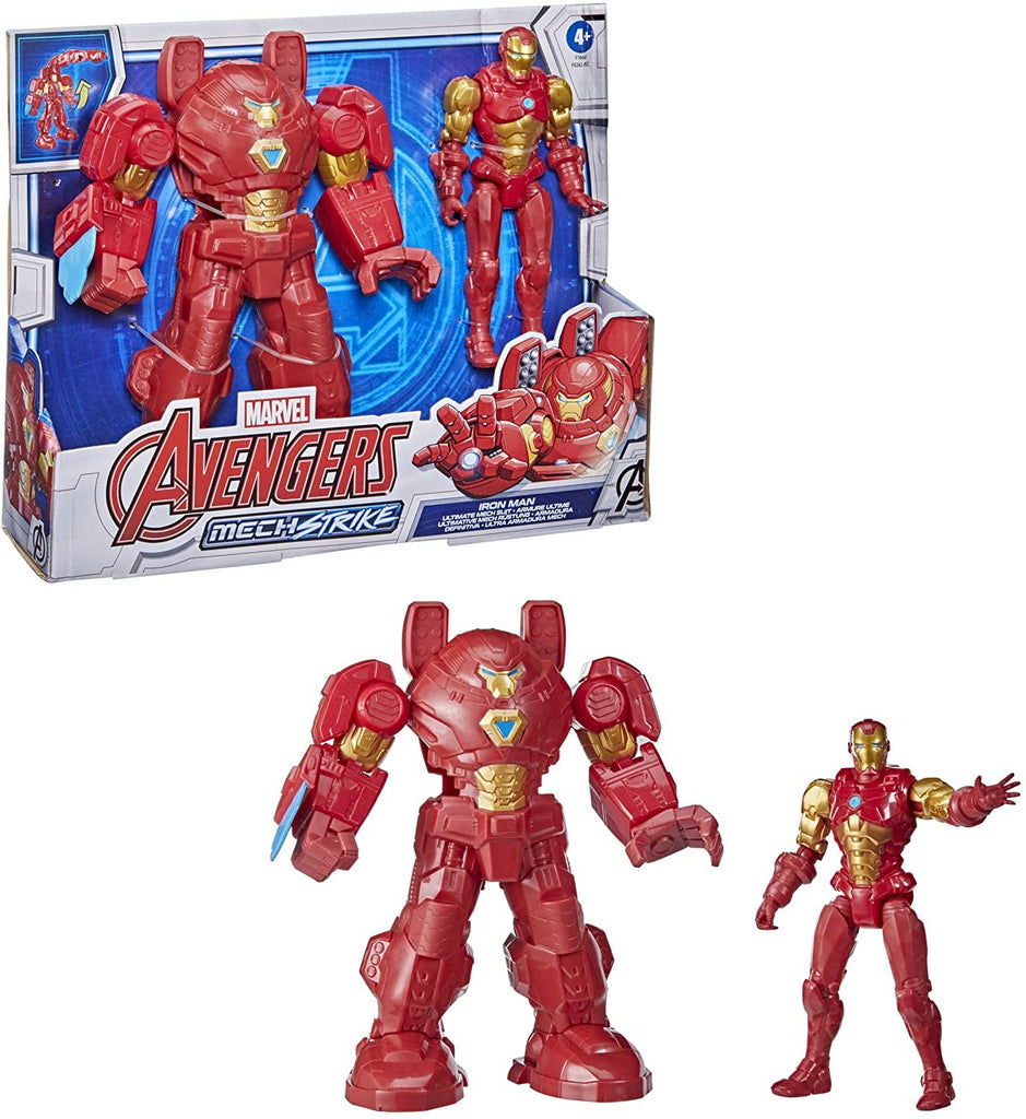 Avengers Marvel Mech Strike 8-inch Super Hero Action Figure Toy Ultimate Mech Suit Iron Man, for Kids Ages 4 and Up , Black