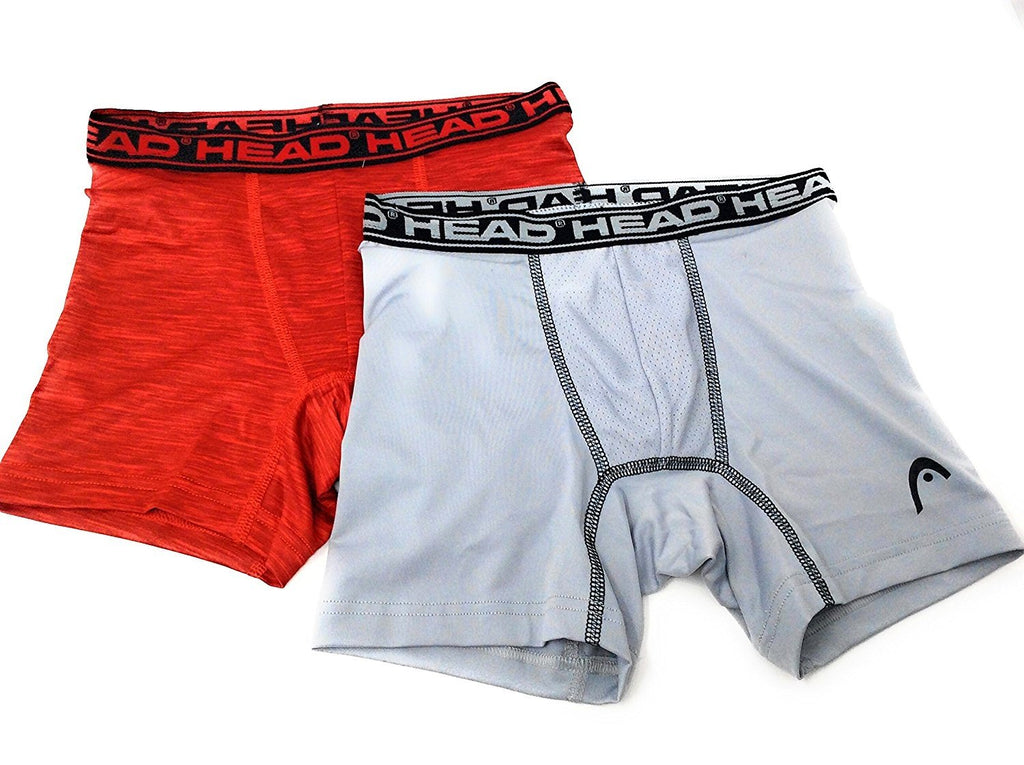 HEAD Boys Performance Boxer Briefs 2-Pack S-XL Polyester/Spandex Underwear