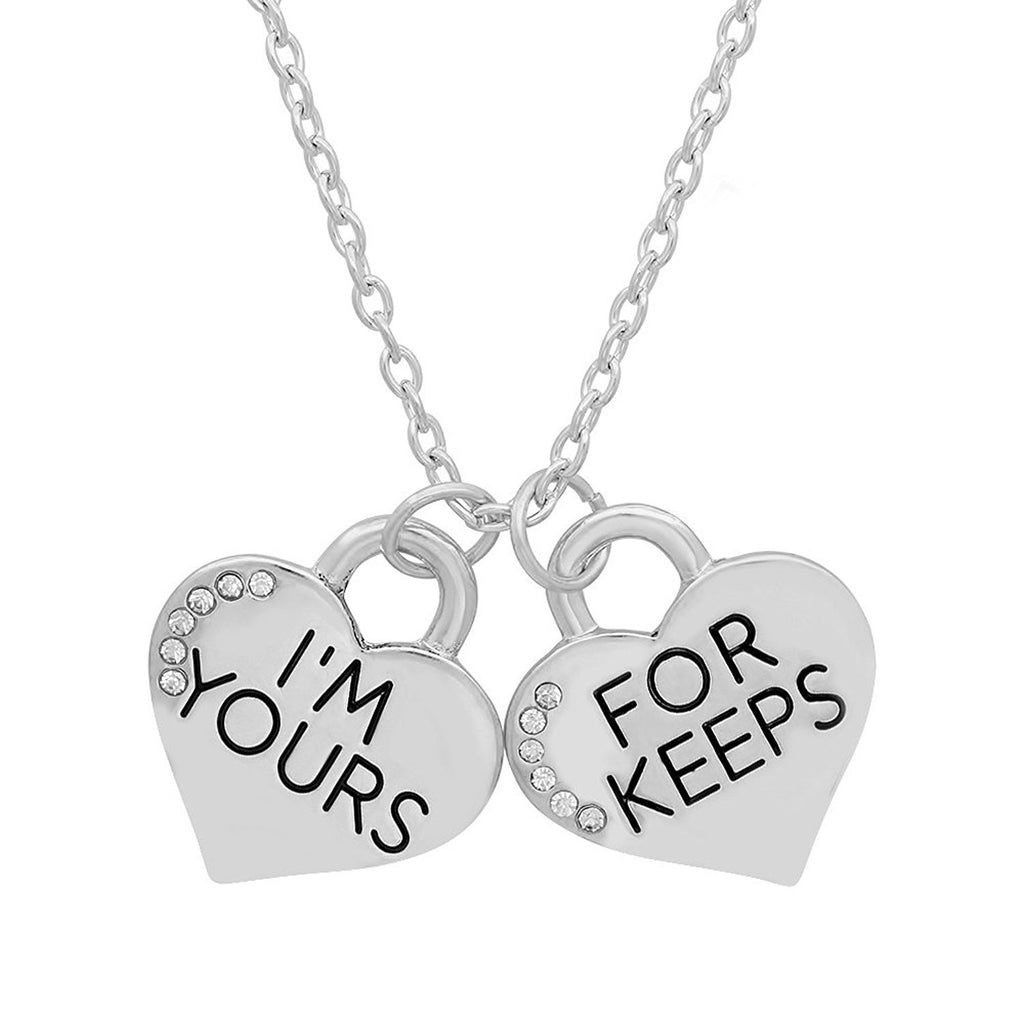 Steel Time I'm Yours For Keeps Heart Pendant Necklace
