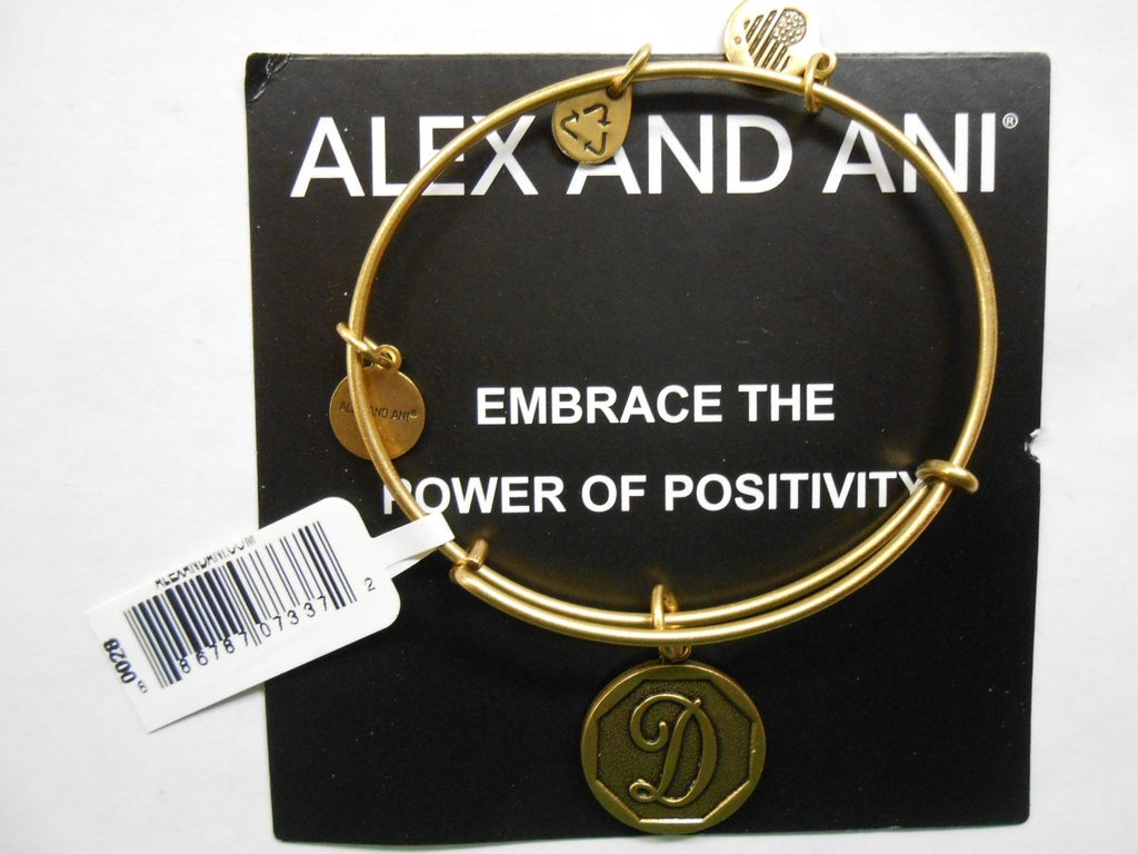 Alex and Ani INITIAL D Expandable Bracelet Rafaelian Gold NWTBC