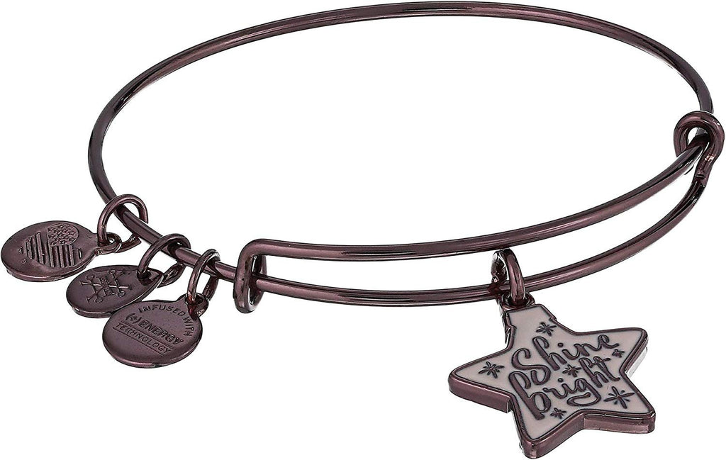 Alex and Ani Womens Shine Bright Glitter Ornament Bangle