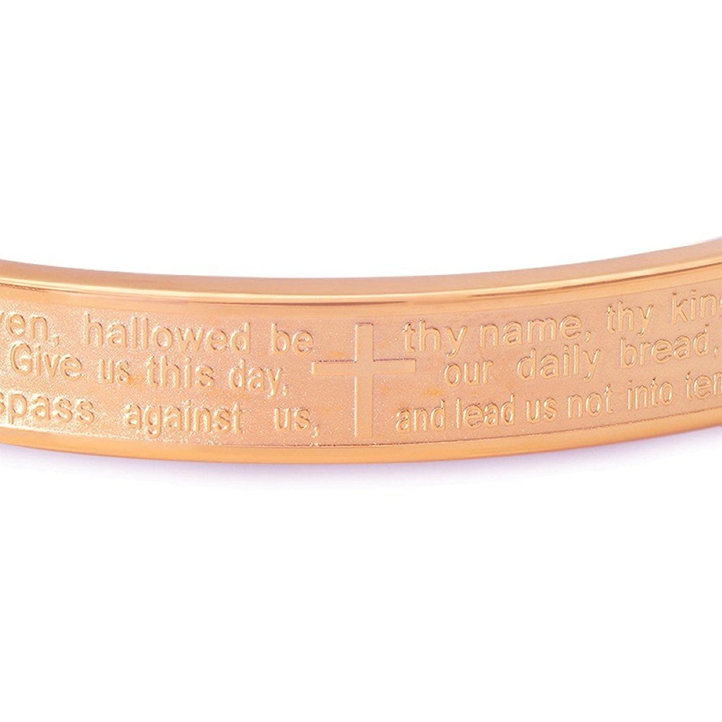 Ladies Stainless Steel Lord's Prayer Bracelet Bangle in English