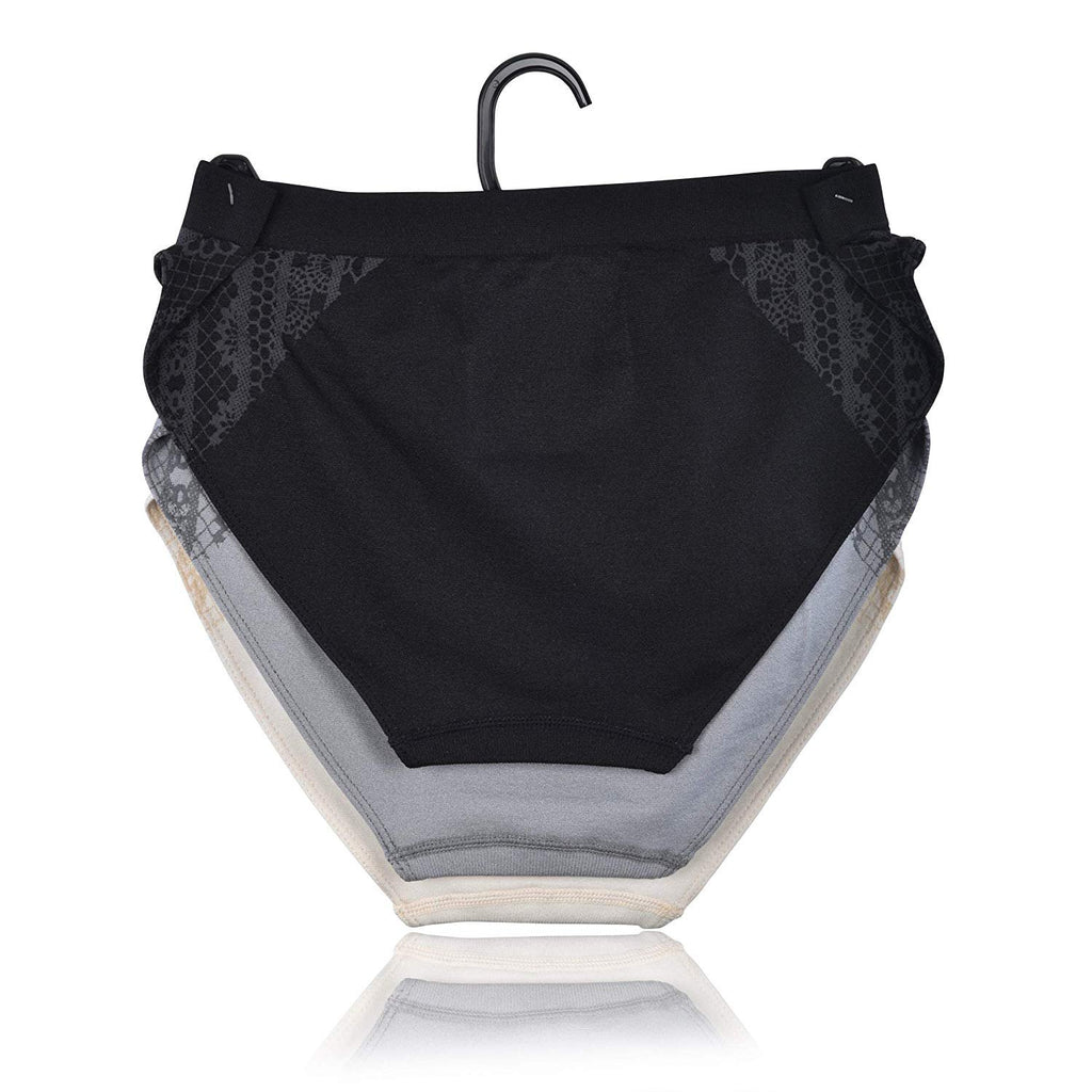 Elle Women's Seamless Bikini Panties Jacquard 3-Pack Polyester/Nylon/Spandex