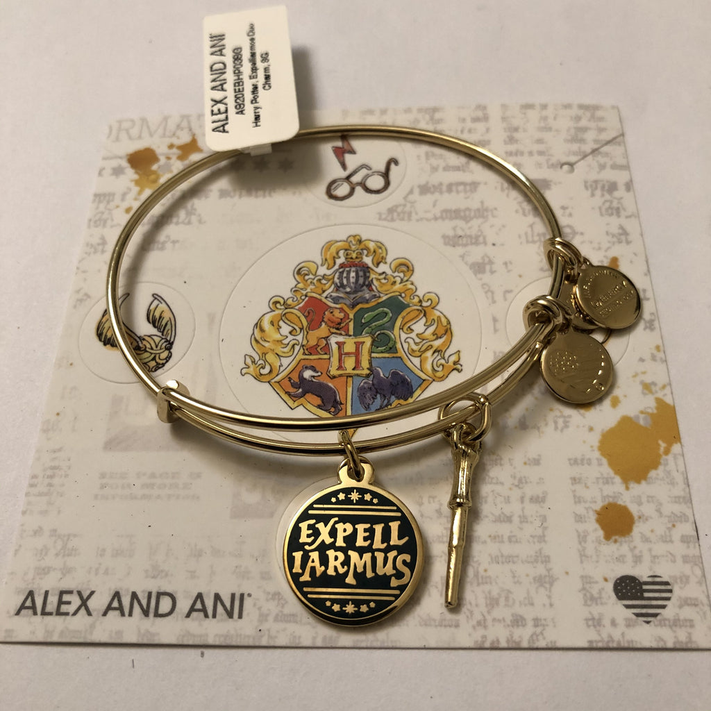 Alex and Ani Harry Potter Duo Bangle Bracelet Gold/Expelliarmos One Size, Shiny Gold (AS20EBHP03SG)