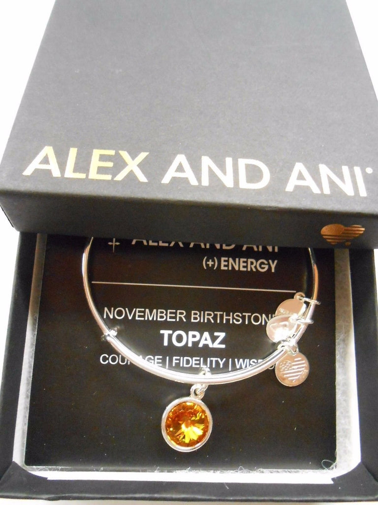 Alex and Ani Bangle Bar Imitation Birthstone Bangle Bracelet, 2.75"